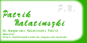 patrik malatinszki business card